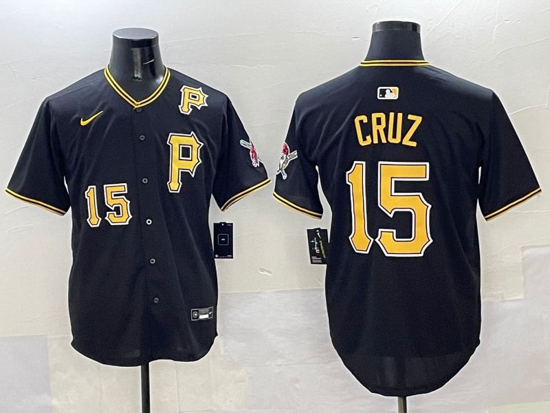 Men Pittsburgh Pirates 15 Cruz Black Game 2025 Nike MLB Jersey style 10